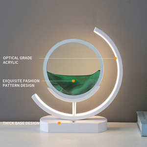 ไฟทรายไหลศิลปะนาฬิกาทรายไฟ LED เคลื่อนย้ายทรายภาพศิลปะ Quicksand ภาพวาด 3D แบบไดนามิกด่วนทรายโคมไฟตารางโคมไฟ - Product Image 1