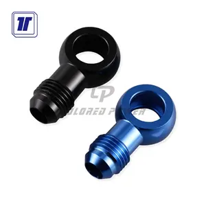 CNC Machined Aluminum Alloy Blue Black Male -6 AN AN6 6AN Banjos 12mm Fuel Pump Outlet Banjo Eye Bolt Adapter Fitting
