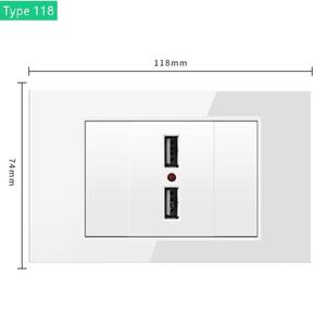 Interruptor de pared estándar americano tipo 118, panel de vidrio templado blanco, interruptor de botón de reinicio de dos vías. - Product Image 6