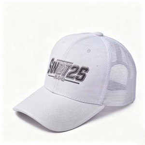 New Custom Logo 6-Panel Dad Hat Men's Casual Trucker Cap Half <b>Net</b> Mesh Free Size Unisex Sporty Street Rhinestone Embroidery - Product Image 3
