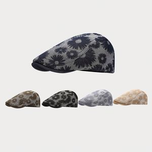 2024 Autumn New Trendy Daisy Print Newsboy <b>Hat</b> Men European American Beret Women Fashion Casual Ivy <b>Hat</b> - Product Image 2