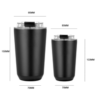 Gobelet à café réutilisable en acier inoxydable avec couvercle, tasse isotherme, thermos, flacon à café pour boissons chaudes, boissons froides, voyage