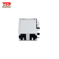 Connecteur RJ45 à port unique avec aimants intégrés et LED pour applications Ethernet et convertisseurs de médias