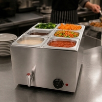 CUCINA Bain-marie électrique portable commercial en acier inoxydable pour restaurant, buffet, traiteur