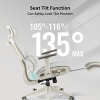 Fauteuil de Bureau Ergonomique en Maille Intégrale pour Dirigeant, avec Accoudoirs 3D