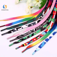 Lacets colorés amusants en gros avec motifs imprimés par transfert thermique pour baskets de sport personnalisées
