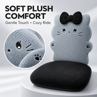 Adorable Coussin de Siège Auto en Peluche en Forme de Chat LuLu, Ensemble Complet, Plusieurs Options de Pièces, Doux et Chaud, Décoration Intérieure de Voiture pour l'Hiver, pour Civic