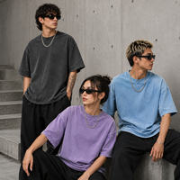 T-shirt en coton de qualité supérieure, personnalisable avec logo, coupe oversize, délavé à l'acide, effet minéral, lourd, style vintage, streetwear urbain premium