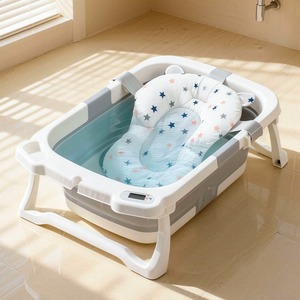 <span class=keywords><strong>Baignoire</strong></span> pliable pour bébé à 3 sections, design triple pliage, bassin de douche portable pour enfants, <span class=keywords><strong>baignoire</strong></span> pliable antidérapante pour nourrissons et tout-petits - Product Image 1