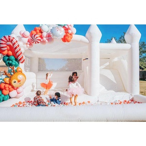 <span class=keywords><strong>Château</strong></span> <span class=keywords><strong>gonflable</strong></span> Zhenmei blanc avec toboggan pour enfants, idéal pour les fêtes de mariage en extérieur - Product Image 1