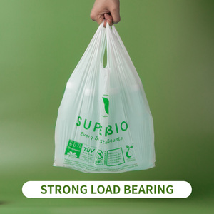 Custom <b>PLA</b> Biodegradable T-shirt Shopping Bags Compostable Grocery Bag with High Strength for Supermarket & Exhibition Use - Product Image 4