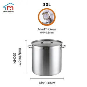 Commercial Industrial Large 304 Stainless Steel Cooking High Stock Pot Warmer Range Wholesale Set Soup And Stock Pot