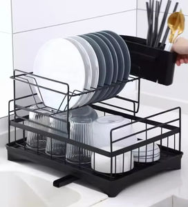 Estante para platos de acero inoxidable, soporte de almacenamiento, escurridor, estante plegable para secar platos - Product Image 3