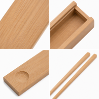 Boîte à baguettes en bambou naturel avec couvercle coulissant, portable, réutilisable, non finie, pour la maison, le quotidien, les voyages, vaisselle minimaliste, coffret cadeau