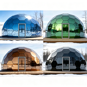 High Quality Aluminum <b>Frame</b> Tempered Glass Dome Tent Waterproof Luxury Hotel Use with Bathroom Exhibition Tent - Product Image 5