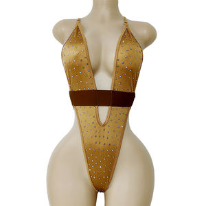 Женское нейлоновое боди со стразами - Product Image 1