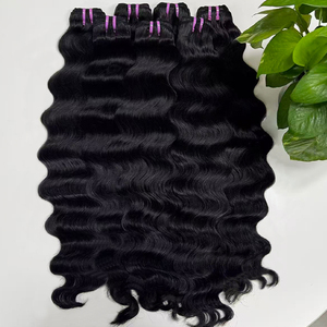 Lot de 3 extensions de <span class=keywords><strong>cheveux</strong></span> humains Remy non traités, qualité 10A, ondulation profonde, avec closure, vente en gros à prix abordable - Product Image 2