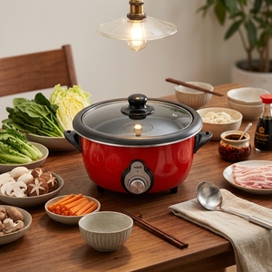Casserole multifonctionnelle 3/4/6 L multicolores avec couvercle en verre trempé, idéale pour la maison et les autres utilisations. - Product Image 1