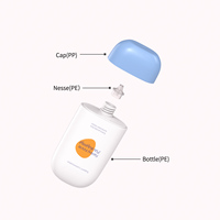 Bouteille de crème solaire cosmétique en plastique PP écologique personnalisée pour masque facial et shampoing, soins de la peau, 30 ml, 50 ml