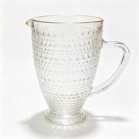 Carafe à vin rétro en cristal sans plomb avec anse, texture bulle, pichet à eau sur pied pour la décoration intérieure