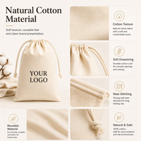 Sac en toile à cordon de serrage, sac anti-poussière en coton, pochette à bijoux avec logo personnalisé imprimé, différentes tailles, emballage cadeau, vente en gros