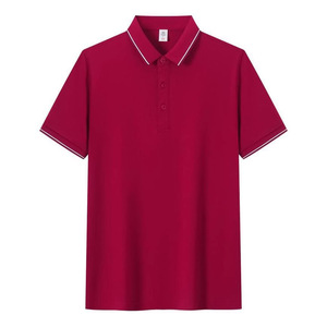 Polo pour homme, couleur unie, polyester Oxford, manches courtes, usage quotidien, bleu - Product Image 3