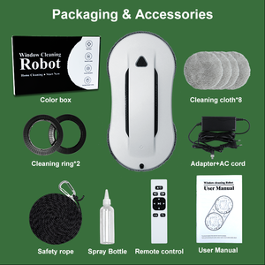 Nettoyeur <span class=keywords><strong>de</strong></span> vitres électrique à navigation automatique, outil essentiel pour le nettoyage des fenêtres en hauteur, autonomie <span class=keywords><strong>de</strong></span> plus <span class=keywords><strong>de</strong></span> 3 heures, 180 minutes d'utilisation - Product Image 6