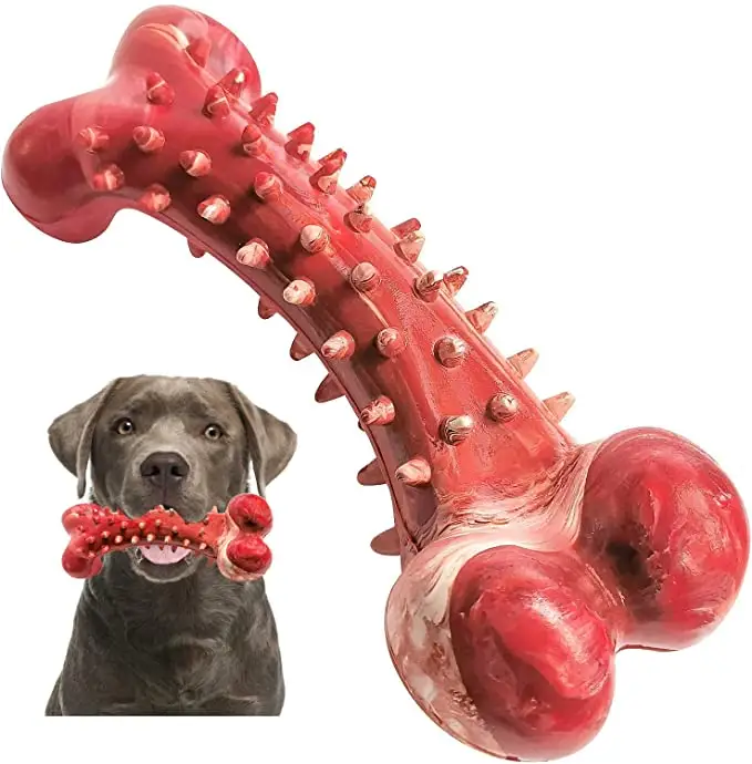 Жевательная игрушка для собак, агрессивные жевательные кости для крупных пород, резиновые кости для собак, долговечные интерактивные прочные игрушки для собак