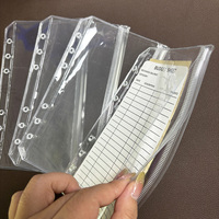 Pochettes durables en PVC transparent A5 A6 A7 Enveloppes pour espèces sans fermeture à glissière Produits de classement pour portefeuille Double poches Budget Enveloppe scellée