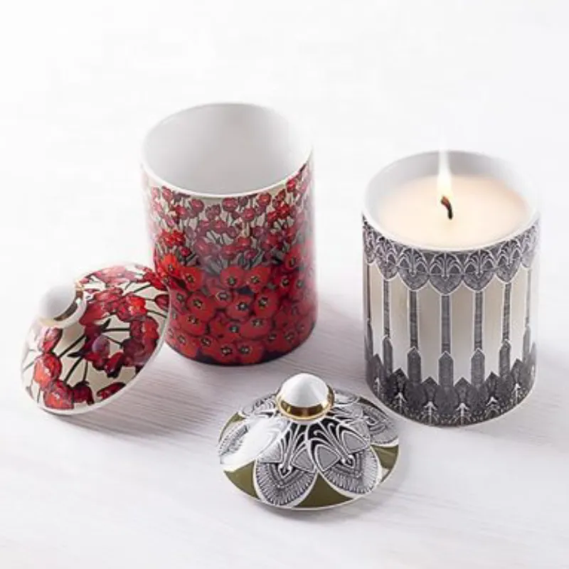 Rustikale 8 oz 9oz 11 oz 16 oz Home Hochzeits dekoration Keramik Kerzen glas Indien mit Deckel