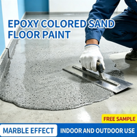 Peinture de revêtement de sol liquide auto-nivelante à base de sable coloré époxy pour sols en béton intérieurs/extérieurs, décoration effet marbre