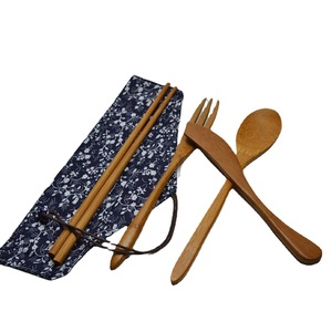 Bamboo Tableware Set Spoon Fork Knife Chopsticks Travel Outdoor Utensil Eco Friendly Portable Cutlery Kit - Product Image 5