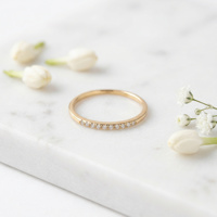 Bague de Fiançailles Double Couche en Acier Inoxydable de Luxe ODM pour Femme, Plaqué Or 18K, Tendance, Cadeau de Mariage, Bijou de Fête