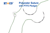 RTMED Suture chirurgicale non résorbable en soie avec PTFE Pledget pour chirurgie cardiovasculaire, certifiée CE, modèle 2-6/0, vente chaude
