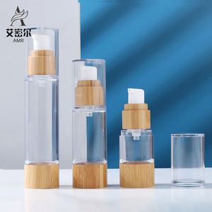 ขวดโลชั่นซีรีส์ Amr Bamboo And Wood พร้อมหัวปั๊มแบบกด หลายขนาด บรรจุภัณฑ์เครื่องสำอางพลาสติกสุญญากาศ - Product Image 1