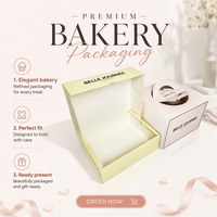 Boîte à pâtisserie en carton pliable personnalisée avec logo imprimé, pour boulangerie, pâtisserie, gâteaux, pain, macarons, biscuits, mochi, beignets, qualité alimentaire