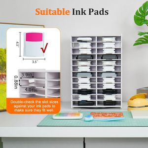 Caja de Almacenamiento de Accesorios para Taladro Hecha a Mano, Soporte Giratorio de 48 Ranuras para Almohadillas de Tinta, Discos de Sellos y CDs, Tipo Vertical Rectangular - Product Image 5