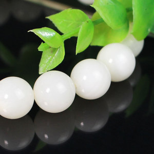White Beaded <b>Bracelet</b> Round <b>Ball</b> Shape Women's Jewelry Gift For Mother Valentine's Day - Product Image 3