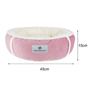 Yangyangpet Gemütliches warmes großes Hundes chlafbett Super weiche Samt-Donut-Höhle für große Katzen und Welpen Festes Muster - Product Image 5