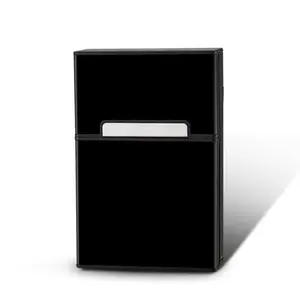 自定义徽标廉价男士20支容量黑色烟盒，带实心磁性翻盖顶部关闭