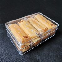 Vente en gros grand plateau rectangulaire en plastique transparent grande boîte plate pour aliments petits objets pour l'emballage pour gâteau tasse bonbons