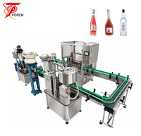 Ligne de production entièrement automatique de remplissage de bouteilles de vodka, spiritueux, liqueurs et vins en forme de U de haute précision