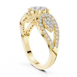 Bague en or et diamants pour femme, élégante et brillante, parfaite pour un mariage, une fiançaille, un cadeau ou un usage quotidien. - Product Image 1