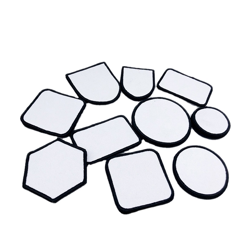 Low MOQ Sublimation Patch Blanks Nerrow Border Custom Blank Sport Patches for Sublimation