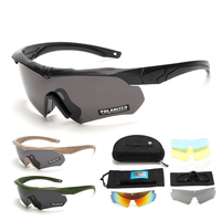 Lunettes de cyclisme polarisées UV400 en PC, semi-cerclées, tactiques, anti-UV, pour le tir, résistantes au vent et au sable, pour sports de plein air (lot)