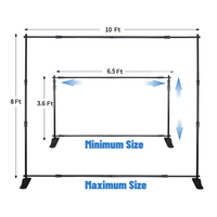 Stand Banner Pesta 8x10 yang Dapat Disesuaikan, Tahan Lama, Pop-up Step and Repeat untuk Promosi dan Pajangan