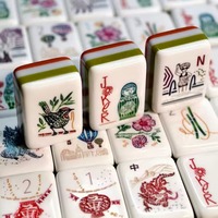 Nouveau Mahjong Américain Pliable Portable de Luxe Moderne 2026 à 4 Couches en Acrylique, Tuiles de Mahjong Thème Noël