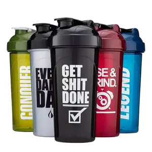 Bouteille vide en plastique sans BPA pour sport, Fitness, épices, Logo personnalisé, paillettes, Shaker pour protéines