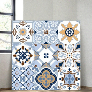 Azulejos de pared de suelo de porcelana con textura de piedra mate de 600x600 con patrón Vintage Floral antiguo antideslizante para baño moderno Retro - Product Image 1