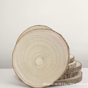 แผ่นไม้กลมสำหรับตกแต่ง งานฝีมือ DIY ตกแต่งบ้าน ขนาด 10 ซม. ลายวงแหวนธรรมชาติ - Product Image 2